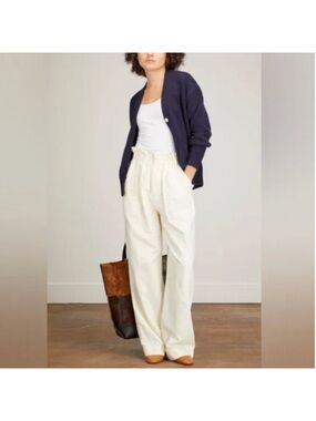Apiece Apart - Son Vida Pant. Wide-Leg High-Rise Trousers in Cream